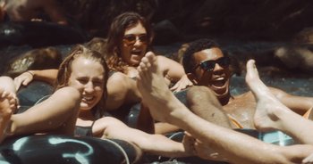 Movie still from “Alt-J - Left Hand Free” (2014), directed by Ryan Staake – Wide shot, High angle