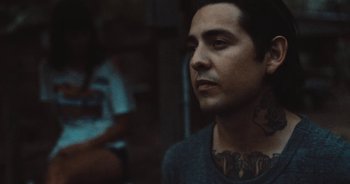 Movie still from “Alt-J - Left Hand Free” (2014), directed by Ryan Staake – Close Up shot, Low angle