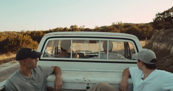 Movie still from “Alt-J - Left Hand Free” (2014), directed by Ryan Staake – Medium shot, Low angle