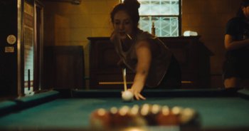 Movie still from “Alt-J - Left Hand Free” (2014), directed by Ryan Staake – Close Up shot, Over the shoulder angle