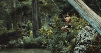 Movie still from “Alt-J - Left Hand Free” (2014), directed by Ryan Staake – Wide shot, Low angle