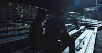 Movie still from “Alt-J - Left Hand Free” (2014), directed by Ryan Staake – Medium shot, Over the shoulder angle