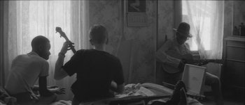 Movie still from “Paul McCartney - Early Days” (2014), directed by Vincent Haycock – Wide shot, Low angle