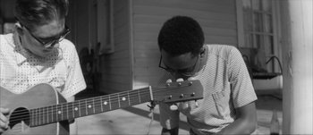 Movie still from “Paul McCartney - Early Days” (2014), directed by Vincent Haycock – Close Up shot, Low angle