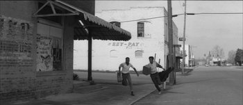 Movie still from “Paul McCartney - Early Days” (2014), directed by Vincent Haycock – Wide shot, Low angle