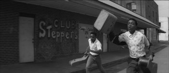Movie still from “Paul McCartney - Early Days” (2014), directed by Vincent Haycock – Wide shot, Low angle