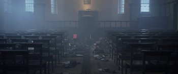 Movie still from “Lyla Foy - Feather Tongue” (2014), directed by Oscar Hudson – Extreme Wide shot, High angle