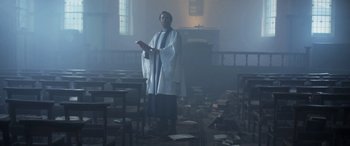 Movie still from “Lyla Foy - Feather Tongue” (2014), directed by Oscar Hudson – Wide shot, Low angle