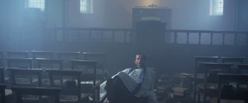 Movie still from “Lyla Foy - Feather Tongue” (2014), directed by Oscar Hudson – Wide shot, Low angle