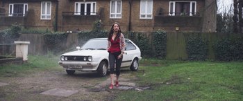 Movie still from “Lyla Foy - Feather Tongue” (2014), directed by Oscar Hudson – Wide shot, Low angle