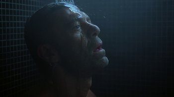 Movie still from “ALB - Whispers” (2014), directed by Casper Balslev – Close Up shot, Low angle