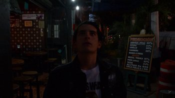 Movie still from “Arctic Monkeys - Why’d You Only Call Me When You’re High?” (2013), directed by Nabil Elderkin – Close Up shot, Low angle