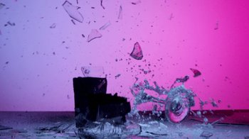 Movie still from “Hook N Sling & Chris Willis - Magnet” (2013), directed by Ryan Staake – Wide shot, Low angle