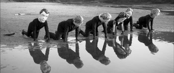 Movie still from “Arcade Fire - Reflektor” (2013), directed by Anton Corbijn – Wide shot, Low angle