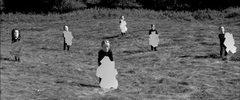 Movie still from “Arcade Fire - Reflektor” (2013), directed by Anton Corbijn – Extreme Wide shot, Overhead angle