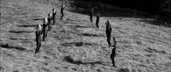 Movie still from “Arcade Fire - Reflektor” (2013), directed by Anton Corbijn – Extreme Wide shot, Overhead angle