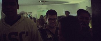 Movie still from “David Heartbreak - Acid Youths” (2013), directed by Ryan Staake – Medium shot, Over the shoulder angle