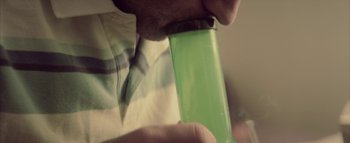 Movie still from “David Heartbreak - Acid Youths” (2013), directed by Ryan Staake – Extreme Close Up shot, High angle