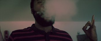 Movie still from “David Heartbreak - Acid Youths” (2013), directed by Ryan Staake – Close Up shot, Low angle