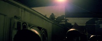 Movie still from “David Heartbreak - Acid Youths” (2013), directed by Ryan Staake – Extreme Wide shot, Low angle