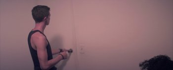 Movie still from “David Heartbreak - Acid Youths” (2013), directed by Ryan Staake – Medium shot, High angle