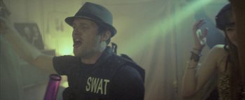 Movie still from “David Heartbreak - Acid Youths” (2013), directed by Ryan Staake – Close Up shot, Low angle