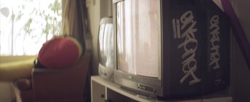 Movie still from “David Heartbreak - Acid Youths” (2013), directed by Ryan Staake – Extreme Close Up shot, Over the shoulder angle