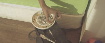 Movie still from “David Heartbreak - Acid Youths” (2013), directed by Ryan Staake – Extreme Close Up shot, High angle