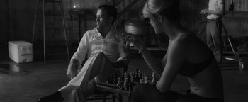 Movie still from “Justin Timberlake - Suit & Tie” (2013), directed by David Fincher – Medium shot, Over the shoulder angle