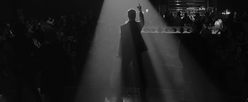 Movie still from “Justin Timberlake - Suit & Tie” (2013), directed by David Fincher – Medium shot, Low angle