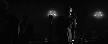 Movie still from “Justin Timberlake - Suit & Tie” (2013), directed by David Fincher – Medium shot, Low angle