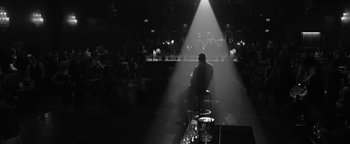 Movie still from “Justin Timberlake - Suit & Tie” (2013), directed by David Fincher – Wide shot, Low angle