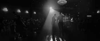 Movie still from “Justin Timberlake - Suit & Tie” (2013), directed by David Fincher – Wide shot, Low angle