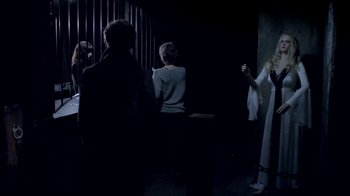 Movie still from “The Killers - Here With Me” (2012), directed by Tim Burton – Wide shot, Over the shoulder angle