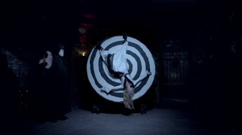 Movie still from “The Killers - Here With Me” (2012), directed by Tim Burton – Wide shot, Overhead angle