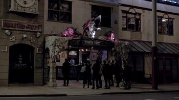 Movie still from “The Killers - Here With Me” (2012), directed by Tim Burton – Extreme Wide shot, High angle