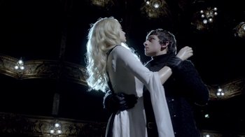 Movie still from “The Killers - Here With Me” (2012), directed by Tim Burton – Medium shot, Low angle