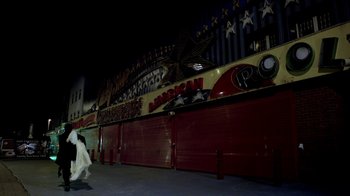 Movie still from “The Killers - Here With Me” (2012), directed by Tim Burton – Extreme Wide shot, Low angle