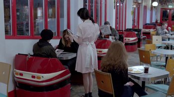 Movie still from “The Killers - Here With Me” (2012), directed by Tim Burton – Wide shot, High angle