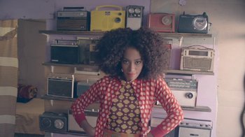 Movie still from “Solange - Losing You” (2012), directed by Melina Matsoukas – Medium shot, Overhead angle