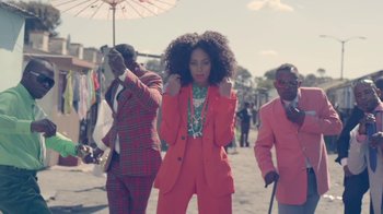 Movie still from “Solange - Losing You” (2012), directed by Melina Matsoukas – Medium shot, Overhead angle