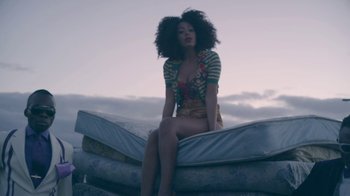 Movie still from “Solange - Losing You” (2012), directed by Melina Matsoukas – Medium shot, Low angle