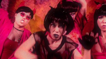 Movie still from “The Suzan - Devils” (2011), directed by Ryan Staake – Extreme Close Up shot, Low angle