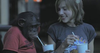 Movie still from “Bag Raiders - Sunlight” (2010), directed by Manu Cossu – Medium shot, Over the shoulder angle