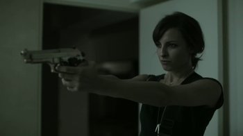 Movie still from “Tricky - Murder Weapon” (2010), directed by Manu Cossu – Close Up shot, Low angle