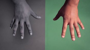 Movie still from “Dels - Trumpalump” (2010), directed by Us – Extreme Close Up shot, Overhead angle