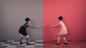 Movie still from “Dels - Trumpalump” (2010), directed by Us – Wide shot, Overhead angle