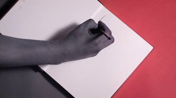 Movie still from “Dels - Trumpalump” (2010), directed by Us – Extreme Close Up shot, Overhead angle