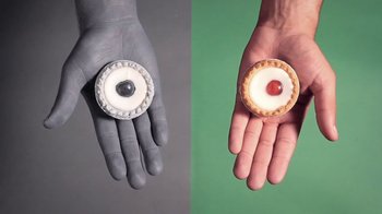 Movie still from “Dels - Trumpalump” (2010), directed by Us – Extreme Close Up shot, Overhead angle