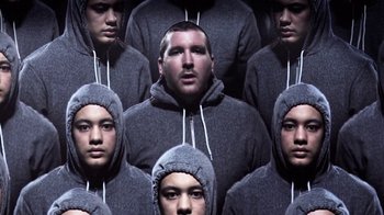 Movie still from “Dels - Shapeshift” (2010), directed by Us – Close Up shot, Overhead angle